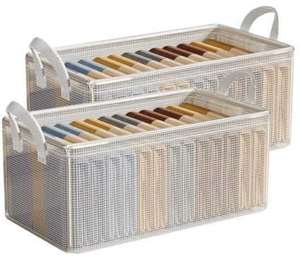 Jrhncy Kleiderschrank Organizer,Aufbewahrungsbox mit Griffen,Ordnungsboxen,Groß Faltbox Organizer,2 Stuck Faltbare Plastik Storage Boxes Feuchtigkeits Schimmel für Regale,Schränke,Spielzeug und mehr
