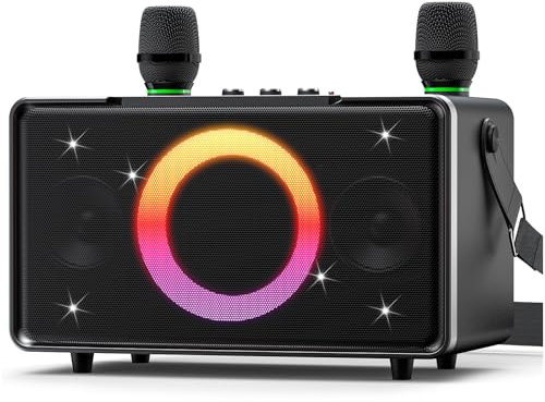 GFEEN Altoparlante Bluetooth portatile da 100 W (picco) con altoparlante wireless bassi e alti Subwoofer da 5 ″ integrato con spettacolo di luci e microfono wireless, tempo di riproduzione 15 ore