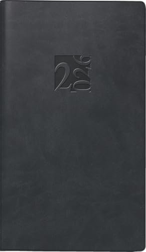 rido/idé Taschenkalender Mod. Taschenplaner int. 2026 | A6, Kunstleder, schwarz