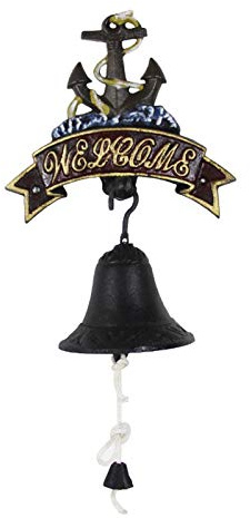 XJBTBA Türklopfer Exquisite Outdoor-Türklingel, Retro-Wandornamente Glocken Innen-Außen- Dinnerbell Weihnachtsklingel-Türklingel, mit Antik-Finish 25 cm