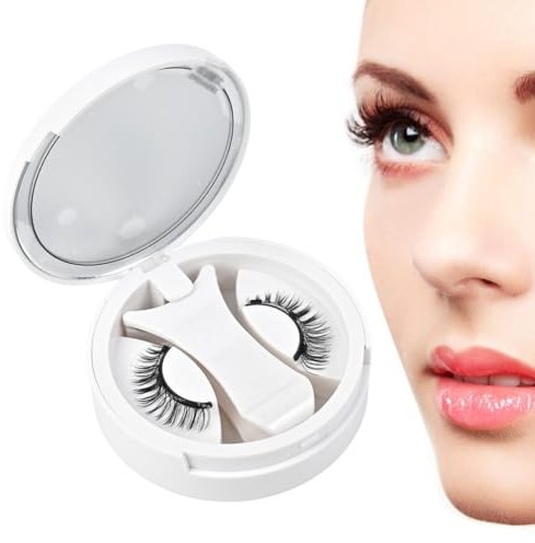 YAZWUR 1 paio di ciglia magnetiche riutilizzabili con applicatore, senza colla né eyeliner, facili da applicare e rimuovere