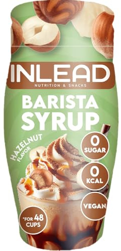 INLEAD - Barista Syrup | Kaffee Sirup für Latte, Cappuccino & Iced Coffee | 0 Zucker & 0 kcal im zubereiteten Getränk | Ergiebiger Geschmack für Hot & Iced Drinks - 65ml (Hazelnut - Haselnuss)