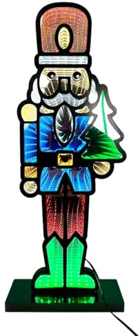 Nussknacker-Soldat, beleuchtet, 40,6 cm, Lampe, 264 Perlen, Festliche Dekoration für Zuhause | für Eingangsbereich, Schlafzimmer, Fensterzubehör, Atmosphäre