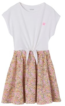 Vertbaudet Mädchen 2-in-1-Kleid weiß Bedruckt 146/152