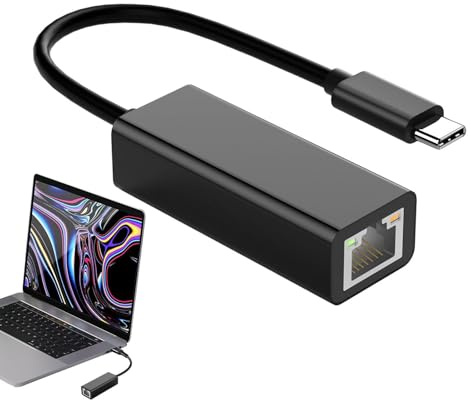 Adattatore Ethernet di tipo C, adattatore di rete USB, 10/100/1000 Mbps, convertitore Internet cablato con compatibilità plug-and-play, USB C portatile per laptop, desktop