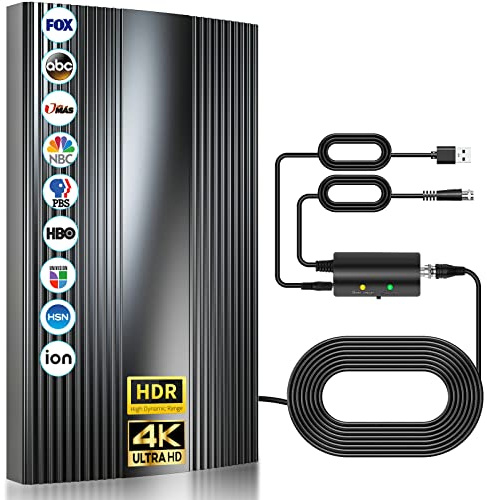 Antena de TV mejorada 2026 para interiores de hasta 3200 millas de alcance, antena digital para canales locales interiores y exteriores
