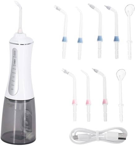 Adler AD 2185 Oral Irrigator | 10 austauschbare Spitzen, 5 Reinigungsprogramme, 350 ml Wassertank, USB Type-C Aufladung