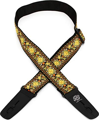 Lock It LIS064 Guitar Strap - Classic Woven, Lemon Chill