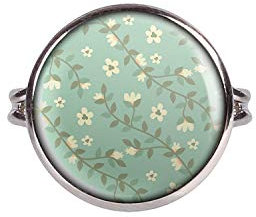 Mylery Ring mit Motiv Blümchen Ranke Silber 16mm