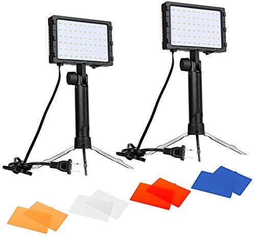 Emart 60 LED Continuous Portable Photography Lighting Kit for Table Top Photo Video Studio Light Lamp with Color Filters