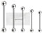 Warrior sterile Tongue Piercing Barbell Zungenpiercing Made of Surgical Steel 316L Body Jewelry 14G(1.6mm) with Two Balls 6mm Long 14/16/18/20/22 mm PLS-001(22)