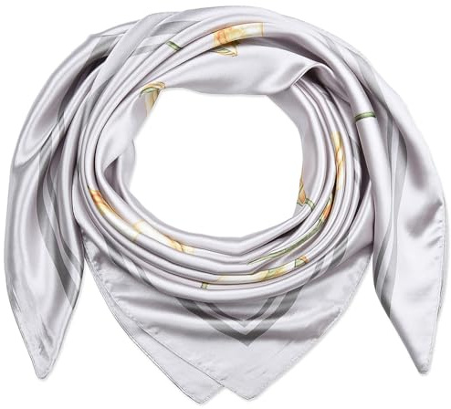 corciova 35 x 35 Large Square Hair Scarf for Women Silk Like Curly Headband Tie Sleeping at Night Fashion Bandana Headscarf