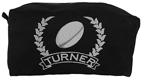 Personalised Black Rugby Wash Bag