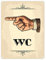 Vintage WC Richtungs Schild mit Hand nach links in beige