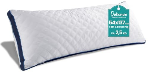 Oubonun Premium Seitenschläferkissen 53 x 137 cm – Langes Körperkissen mit anpassbarer Füllung – Gestepptes Body Pillow mit formstabiler Polyesterfüllung – Schlafkissen für Seitenschläfer