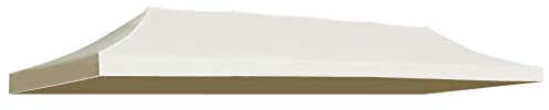 Partyzeltdach Ersatzdach Pavillondach 3 x 6 m Dach für Pavillon Partyzelt Gartenzelt 600D Oxford-Gewebe UV- und Wasserbeständig PVC-Beschichtung Creme