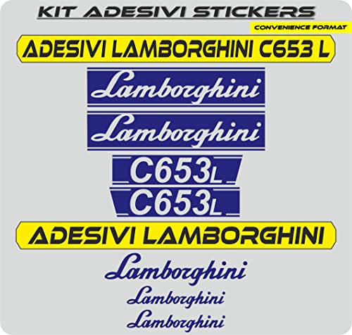 DualColorStampe Aufkleber kompatibel mit LAMBORGHINI C653 L für landwirtschaftliche Traktoren für Chenille-Traktoren Artikelnummer 0129 (Blau 49)