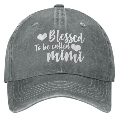 Muttertagsmütze Blessed to Be Called Mimi Hat Damen Hut Grafikkappen, Grau, Einheitsgröße