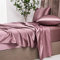 Damier Satin Spannbettlaken 140x200cm Rosa Altrosa Seide Glänzend Spannbetttuch Hochwertiges Satin Deluxe Bettlaken, geeignet für Matratzen bis 30cm