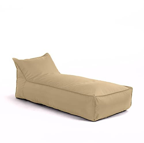 Avalon - Pouf Chaise Longue da Esterno Badd L Jive, Pouf Letto Comodo e Impermeabile, Grande e Perfetto da Giardino, Ottimo per Arredo Piscina, Design Moderno, Made in Italy(70x160cm-Ecrù)