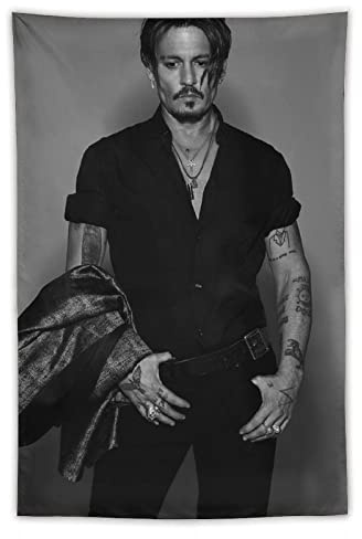NANXIANG Johnny Depp Filmschauspieler Wandteppich Dekoration Wandteppich 6 Wandkunst Bild Malerei Tapisserie Polyester Prin