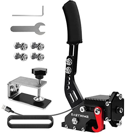 Upgraded Freno de Mano USB con Base Fija y Accesorios para PS4/PS5 Logitech G29 & PC Logitech G27 / G29 / T300 FANATEC, Profesional, Adaptable y Ajustable