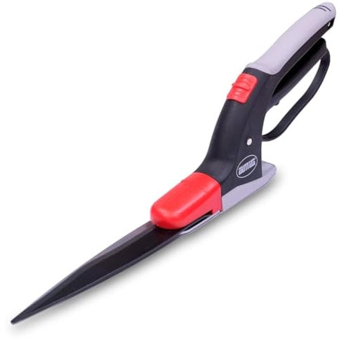 Amig - Forbice Tagliaerba | Lame in Acciaio SK5 Rivestite in Teflon | Lama da 380 mm | Testa di Taglio Girevole a 360° | Manico Inferiore con Protezione per Bordi e Sassi | Per Potatura