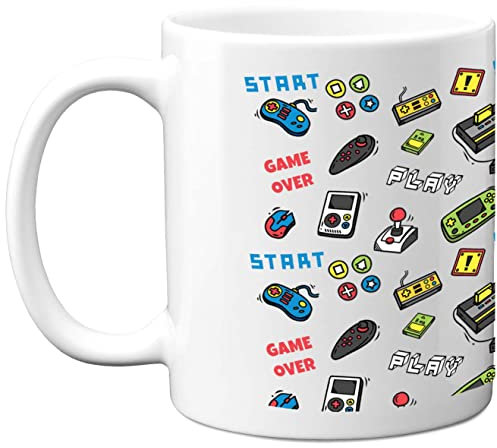 Do You Want to Play A Game - Dishwasher Safe Coffee Mugs Cup, Birthday Gifts for Boys or Girls, Retro Video Game, Novelty Mug, Gaming Gifts for Him or Her