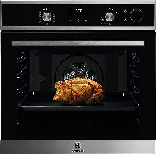 Electrolux Serie 700 Forno da Incasso a Vapore Multifunzione, Capacità 72 l, LOC5H40X2, Classe A, Pulizia AquaClean, SteamCrisp, Display LED, 589x596x569 mm, Acciao Inox