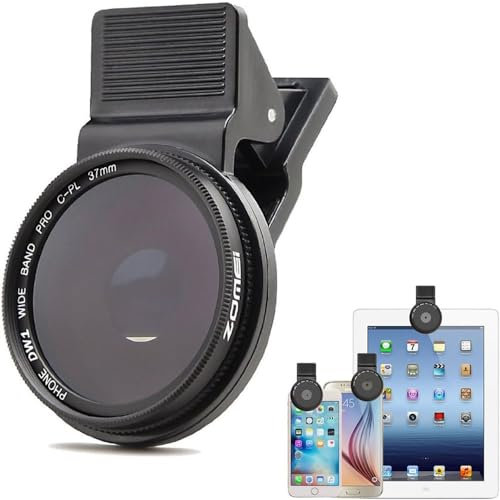 VOLOHAS Zomei - Lente polarizzatore circolare professionale per telefoni cellulari e tablet, filtro CPL da 37 mm per iPhone 15/14/13/12/11, iPad Pro/Air, Samsung Galaxy S22/S21 Android