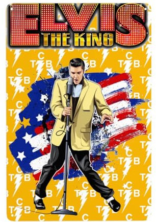 Elvis Sänger Rock-Presley Metallschilder Vintage Metallposter für Zuhause, Bar, Club, Küche, Garage, Café, Wanddekoration, Geschenke, 20,3 x 30,5 cm