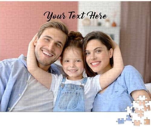 UPMALL Personalised Puzzle - Custom Photo Puzzle 120/200/300/500/1000 Pieces for Adults, Wooden Jigsaw Gifts for Family, Kids, Couples, Pet