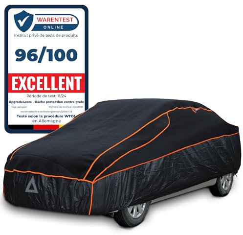 Upgrade4cars Bâche de Protection Voiture Exterieur Anti-Grêle | Housse Auto Universelle pour Été et Hiver | Bache Extérieur Voiture - XL (533 * 178 * 119 cm)