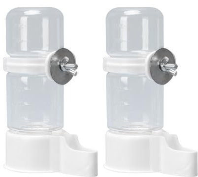 Bird Water Feeder, 2 Pcs 140ML Automatic Parrot Water Food Dispenser Bird Water Bottle Drinker Cage Accessories for Parrot Budgie Cockatiel Parakeet Lovebirds (White C)