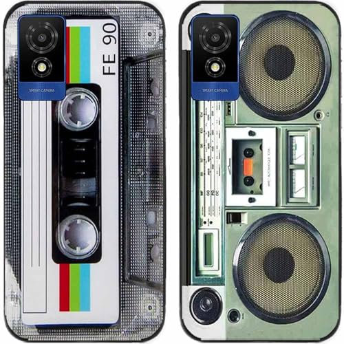 Schutzhülle für TCL 501 I Retro-Radio-Kassettenband, bedruckt, TPU-Gel-Silikon, 2 Stück