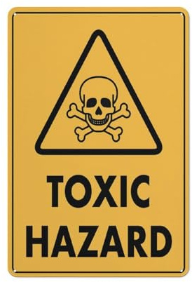 Schild mit Aufschrift Caution Toxic Hazard Safe Signs Outdoor, 30,5 x 20,3 cm, Schild für Zuhause, Geschäft, Auffahrt