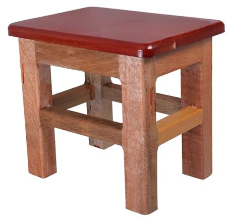 CRILSTYLEO Tabouret en Bois Massif pour Salle De Bain Repose-Pieds De Cuisine Rustique en Bois Blanc Peu Encombrant