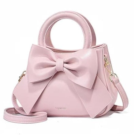 NICOLE & DORIS Mini Sac a Main Femme Sac Bandoulière Mignon Petit Sac D'épaule en Cuir Sac Crossbody Fille Messenger Bag Sac Telephone Portable Pochette Rosé