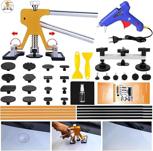 Manelord Auto Ventouse Carrosserie et Debosselage Carrosserie, Car Kit Debosselage sans Peinture Debosselage avec Marteau Carrossier