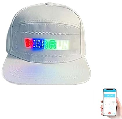 LUCKKY Yoyoway LED Rolling Display Hat, LED-Baseballkappe, Programmierbare LED-Mütze mit LED-Anzeige, Coole LED-Kappe für Party, Weihnachten