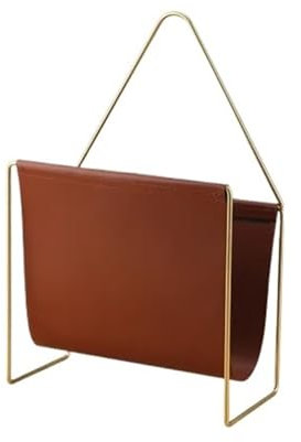 PSNKLMM ZeitungsstäNder Leichtes Luxus-Bücherregal aus Eisen, Metall, Leder, Kleiner Zeitungsständer, amerikanisches Wohnzimmer, Zeitschriftenregal, Bodenregale FüR Zeitungen(Square Style)