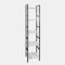 OHS 5 Tier Narrow Ladder Shelf, Home Office Living Room Narrow Bookcase Shelf Stand Slim Shelves for Bedroom Bathrooms Storage with Metal Frames, White Marble - 140 x 30 x 24cm