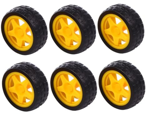 Kisangel 6Stücke Teiliges Spielzeugrad Für Robuste Und Sichere Zubehörteile Für Roboter Und Spielautos Langlebig Und Einfach Zu Montieren