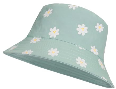 MILAKOO Wende Eimerhut Damen Daisy Embroidered Faltbar Fischerhut UV Protection Schutz Sommer Bucket Hut