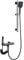 Piano Key Bath Taps with Hand Shower and Bidet Sprayer, Waterfall Thermostatic Bath Shower Mixer Tap, Adjustable Height Shower Head for Bathtub Faucet (White)