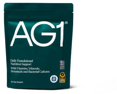 AG1 Greens Powder Supplement with 70+ Ingredients, Refill Pouch | Daily Nutrient Boost with Vitamins, Minerals, Gut-Friendly Bacteria, Gluten Free, Vegan and Keto Friendly by Athletic Greens