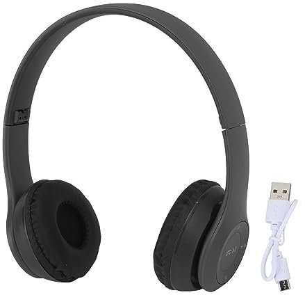 Pilipane P47 BT Bluetooth Kopfhörer -Geräuschreduktion Wireless Headset Faltbares Design Langes Akkulaufleben Ideales für Musikliebhaber Sportbegeisterte Plastikschale (Schwarz)