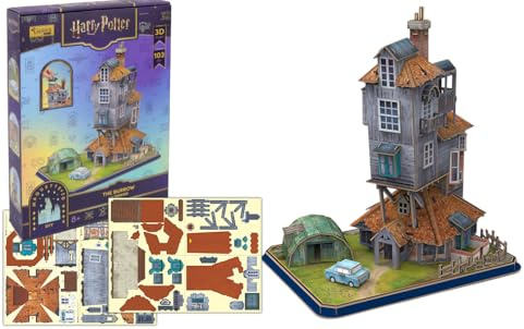 EXPLORA - Der BAU - Das Haus der Weasleys - Offizielle Harry Potter Lizenz - 3D Puzzles - 540309-103 Teile - Kein Kleber oder Schere - Baukasten - Geschenk - Modell - Ab 8 Jahren