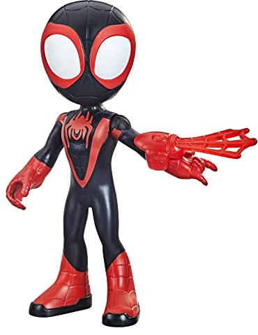 Marvel Spidey and His Amazing Friends supergroße Miles Morales: Spider-Man Figur, 22,5 cm große Action-Figur, Vorschulspielzeug, ab 3 Jahren, Rot/Blau
