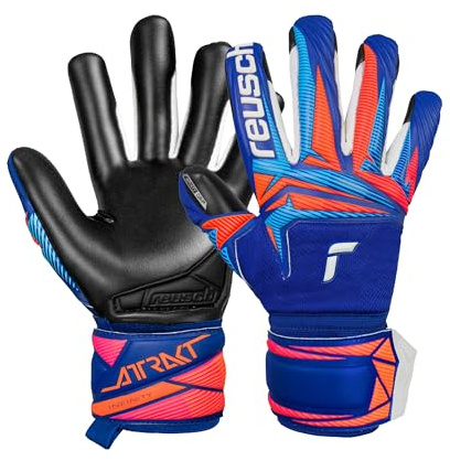 Reusch Torwarthandschuhe Kinder | zuverlässiger Grip & atmungsaktiv | für Training & Spiel, geeignet für Naturrasen, Kunstrasen & Hartplatz, Größe 4-8, Attrakt Infinity Evolution NC Junior